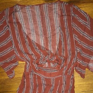 Orange stripped romper